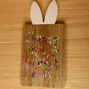 Easter Wooden Handmade Bunny Kisses & Easter Wishes Sign